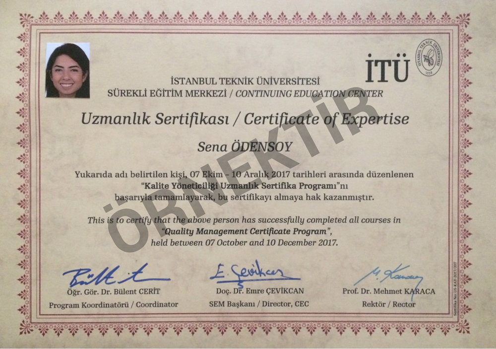 itu kalite web sayfası sertifikası